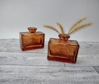 Mini Amber Glass Vase   Small Bud Vase   Dandelion   2-3  Bud Vase   Cottage