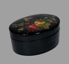 Vtg Fedoskino Russian Lacquer Box Bird   Flowers  023 