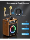 Wireless Karaoke Machine System Portable Bluetooth 5 1 Speaker W  2 Microphone