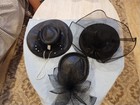 Lot Of 3 Formal Church Hats  Fascinators  All Black