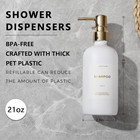 Shampoo And Conditioner Dispenser  21oz 3-pack Refillable Pump Bottles