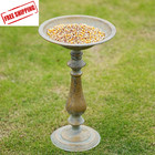 19   h Antique Pedestal Bird Bath  Bird Baths For Outdoors  Hand-crafted Metal Bir