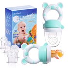 Bear-shaped Baby Fruit Food Feeder Pacifier - 6 Silicone Pouches  3-24