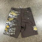 Vintage Y2k Ocean Earth Board Shorts Skull Wings Affliction Style  size 34 