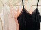 Vintage Lot Of 4 Full Slip Dress Womens Black White Nude Blush Lace Trim M l