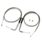42  Stainless Steel Throttle And Idle Cable Set For Harley Davidson