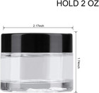 30 Pack Of 2 Oz Clear Round Glass Jars with Inner Liners And Black Lids empty