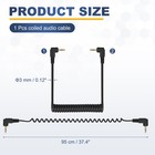3mm To Male Flash Pc Sync Cable With Screw Lock 2 5mm 3p  To 2 5mm 3p   Black