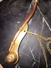 Vtg Copper And Brass Nautical Boatswain Whistle Navy Anchor Ship Whistle Works
