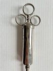 Vintage Reusable Metal Syringe Veterinary Medical Instrument Tool