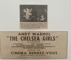 1966 Andy Warhols Chelsea Girls   Cinema Rendez- Vous N y   Film Showing Ad