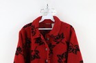 Vintage 90s Streetwear Womens Large Deep Pile Fleece Leaf All Over Print Jacket