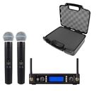 Dual Wireless Microphone System For Shure Beta 58a Vocal Cordless Carrying Case