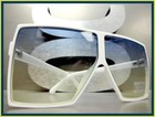 Oversize Vintage Retro Shield Style Sun Glasses Xl Square White Frame Ombre Lens