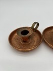 Vintage Coppercraft Guild Copper   Brass Chamberstick Candle Holders Pair Patina