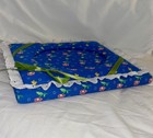 Vintage 90s Handmade Fabric Padded Photo Album scrapbook  Blue Floral Lace