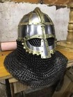 Helmet Medieval Viking Helmet Knight With Chainmail Helmet Viking Brass Cross
