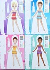 Paper Dolls With Over 60 Fashion Pieces Each  Set Of 4  Rare Dress-up Girls New