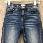 Kancan Ankle Skinny Jeans Womens 24 Blue Denim Cotton Blend Distressed Zip Fly