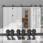 4-20ft Bifold Sliding Barn Door Hardware Kit Modern Track Roller For 8 Doors