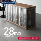 Retro Walnut Mdf Dvd Storage Tower Video Game Blu Ray Organizer Rack Holder