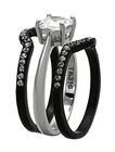 Wedding Engagement Ring Set 1 85ct  Black Stainless Steel 3 Pcs  Women s Sz 5-11