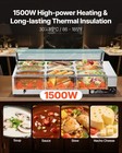 Vevor Commercial Food Warmer 9-pan 1500w Buffet Bain Marie With Glass Cover