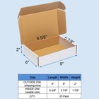 Wowxyz Shipping Boxes 9x6x2  25 Pack - White Corrugated 9x6x2   