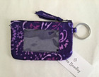 Vera Bradley    paisley Amethyst    Zip Id Case   Lanyard Set   Nwt