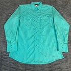 Wrangler Turquoise Western Snap Button Shirt Men s Lt Ga Gl Size 8075744tq