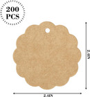 200pcs Gift Tags With String Attached  2 4x 2 4 Inch Craft Scalloped Paper Gift 