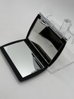 Makeup Cosmetic Purse Shape Black Silver Folding Dual Compact Mirror Snapclosure