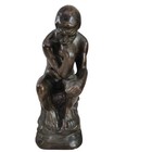 Vintage Bronze  the Thinker  Statue 8  Art Sculpture By B  Meduce Artist Signed