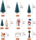 Kuuqa Mini Christmas Trees Bottle Brush With Snowmen Blue-green1 