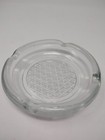 Vintage Clear Glass Cigar Ashtray 6    Round Retro Mid Century Modern Decor
