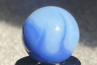 Old Christensen Agate Blue Sky Swirl Shooter Marble