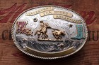 Vtg Bk Nickel Silver Highshool Cowboy Rodeo Breakaway Western Trophy Belt Buckle