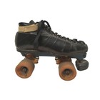 Vintage 1980s Riedell 595 Speed Skates Red Wing Black Leather Boot Sz 5 5 M 7 W