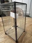 Clear Glass Display Case Vintage Etched Floral Brass Display Case Round Brass
