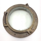 Vintage Solid Brass Nautical Ship Porthole Window 12 75  Round Maritime Glass