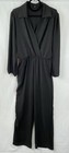 Fraiche By J Black Jumpsuit L Blouson Soft Lounge Jumper Pants Suit Long Sleeve