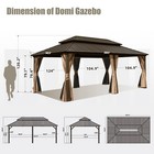 Domi 12  X 20  Hardtop Gazebo Outdoor Aluminum Gazebo W curtains And Net brown