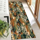 Modern Runner Rug  Geometric Hallway Rug  Black Gold Carpet  Abstract Floor Mat 