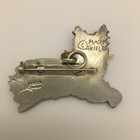 Mark Shields Terrier Brooch Pin Red Rose Pewter Dog Jewelry