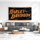 Harley Davidson Flag 3x5 Ft Motorcycle Banner Logo Garage Wall Sign Free Shippin