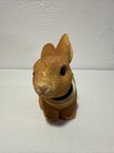 Flocked Light Brown Bunny Nodder Head Car Rabbit Bobblehead  Vintage