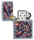 Zippo Windproof American Bald Eagle Lighter  Flag Design  49251  New In Box