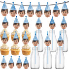 Customized Baby Shower Decoration Banner Gift Stickers And Cake Decoration Plugi