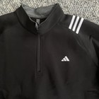 Nwt Adidas Men s Black Poly Fleece 1 4 Zip Pullover Sweatshirt Size Xl