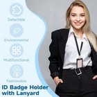 Retractable Badge Holder Double Sided Transparent Id Card Case Office Staff 1pc